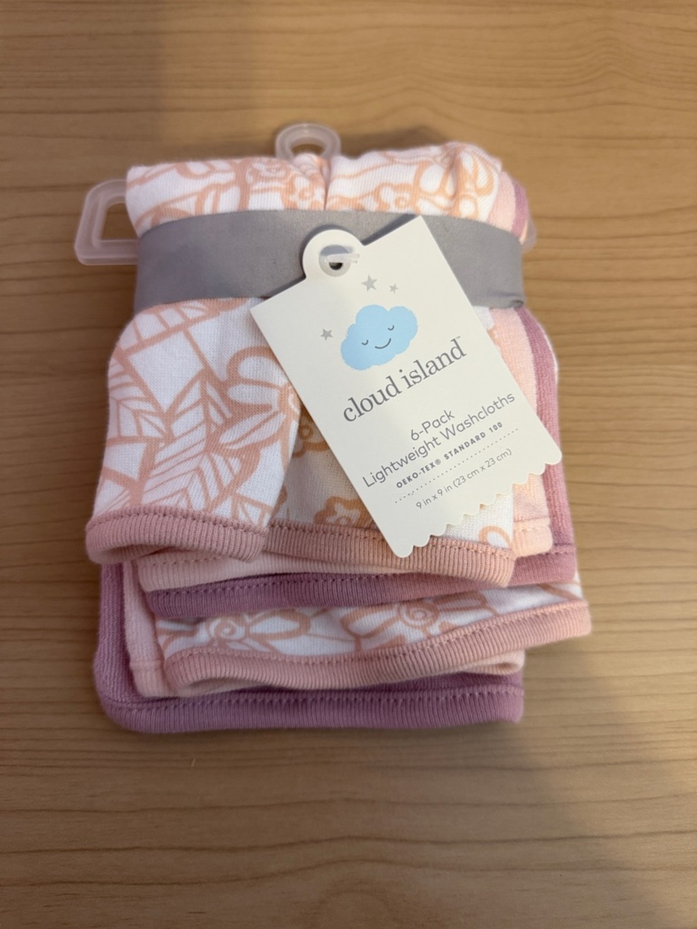 cloud island Pink and Blush Floral 6-Pack Baby Washcloths